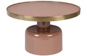 Růžový kovový konferenční stolek ZUIVER GLAM 60 cm