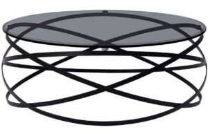 Černý kulatý kovový konferenční stolek Miotto Paola 95 cm