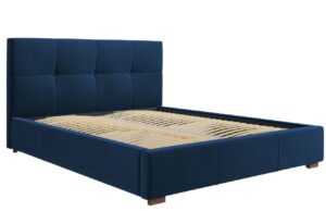 Královsky modrá sametová postel MICADONI SAGE 160 x 200 cm