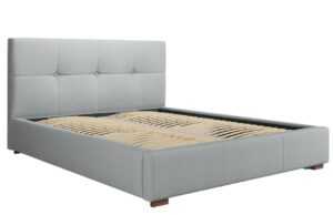 Světle šedá látková postel MICADONI SAGE 140 x 200 cm