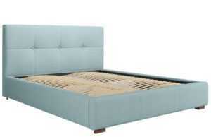 Světle modrá látková postel MICADONI SAGE 180 x 200 cm
