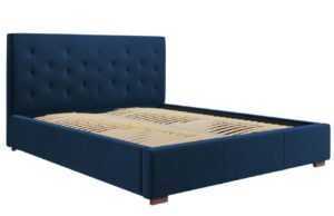 Královsky modrá sametová postel MICADONI SERI 140 x 200 cm