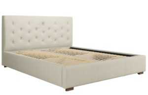 Béžová látková postel MICADONI SERI 140 x 200 cm