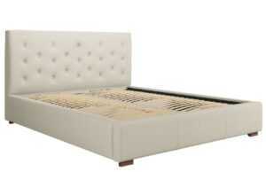 Béžová látková postel MICADONI SERI 160 x 200 cm