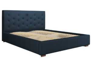 Modrá látková postel MICADONI SERI 180 x 200 cm