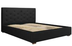 Černá látková postel MICADONI SERI 180 x 200 cm