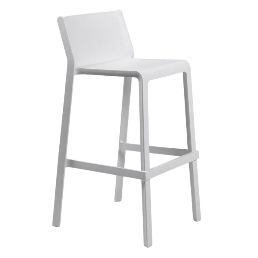 Nardi Bílá plastová barová židle Trill 76 cm