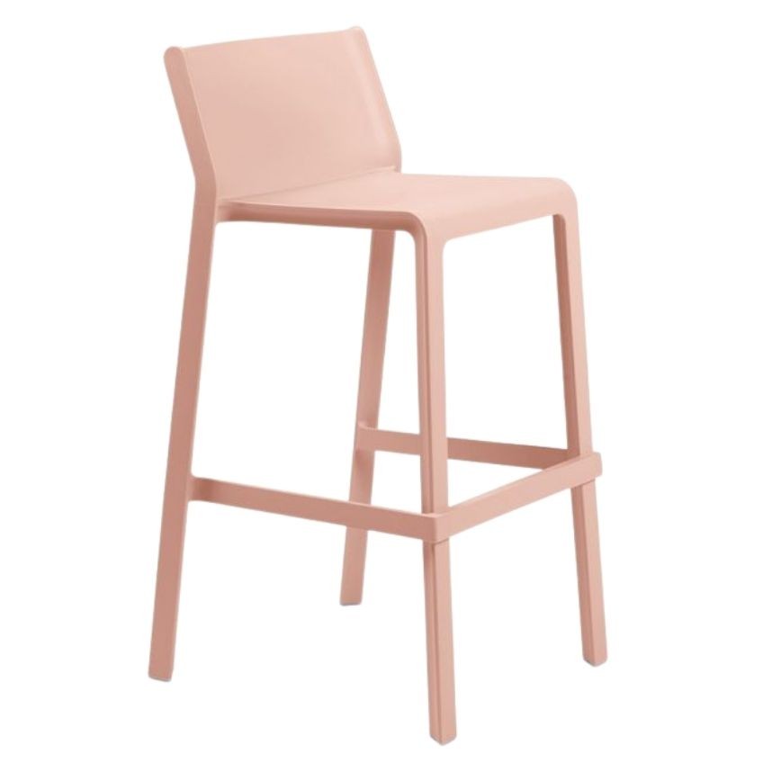 Nardi Lososově růžová plastová barová židle Trill 76 cm