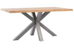 Dubový jídelní stůl Somcasa Grace 140 x 90 cm s šedou podnoží