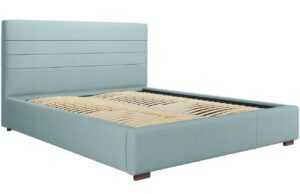 Světle modrá látková postel MICADONI Aranda 160 x 200 cm