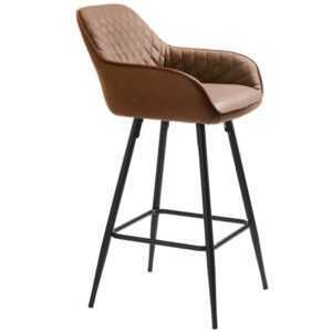 Hnědá koženková barová židle Unique Furniture Milton 67 cm