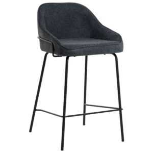 Tmavě šedá čalouněná barová židle Somcasa Arny 66 cm