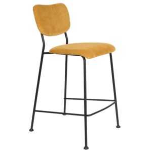 Žlutá manšestrová barová židle ZUIVER BENSON 64