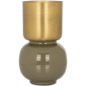 Zlato-zelená kovová váza Richmond Clover 18