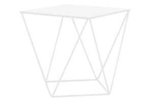 Nordic Design Bílý kovový konferenční stolek Deryl 55 x 55 cm