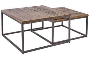 Moebel Living Set dvou masivních konferenčních stolků Nexos 75/65 x 75/65 cm