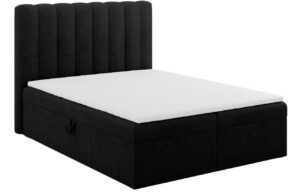 Černá čalouněná dvoulůžková postel boxspring MICADONI Kelp 180 x 200 cm