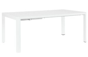 Bílý hliníkový rozkládací zahradní stůl Bizzotto Kiplin 180/240 x 100 cm